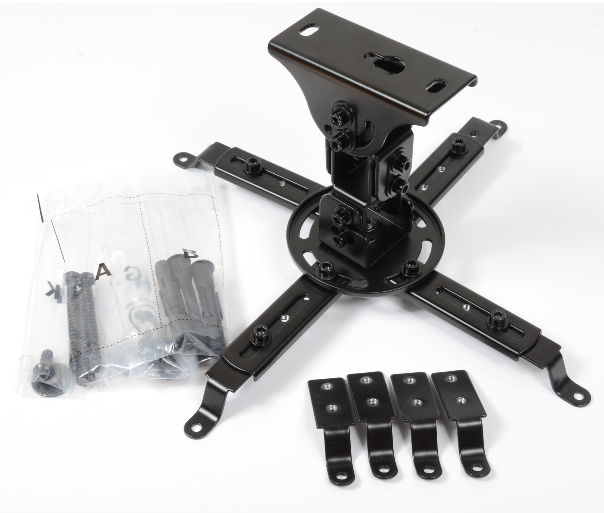 VideoSecu LCD DLP Ceiling Projector Mount with Tilt, Swivel and Rotate Black Bracket for Flat and Vaulted Ceiling bso - image 1 of 4