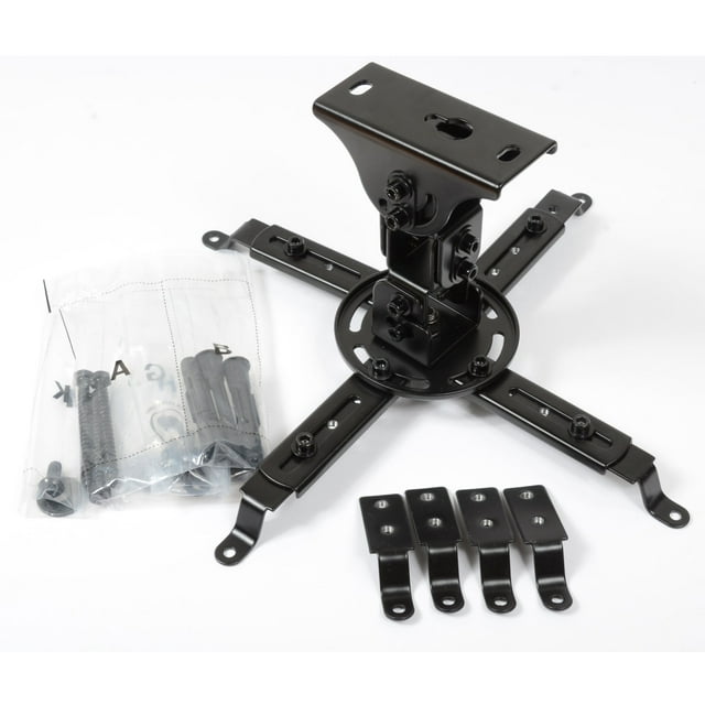 VideoSecu LCD DLP Ceiling Projector Mount with Tilt, Swivel and Rotate Black Bracket for Flat and Vaulted Ceiling bso