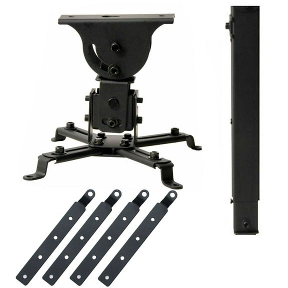 VideoSecu Universal LCD DLP Projector Ceiling Mount Tilt Swivel Bracket Black Load Capacity 44 lbs with 4 Adapters bjw