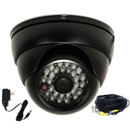 VideoSecu Vandal Proof Day Night Vision Built-in 1/3" Sony CCD Security Camera 480TVL 3.6mm Wide Angle View with Power and Cable BYL