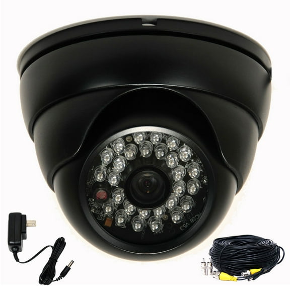 VideoSecu Weatherproof IR Day Night 600TVL Security Camera Built-in 1/3" SONY Effio CCD Wide Angle w/ Power & Cable BY0
