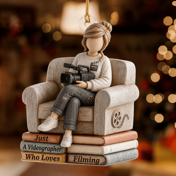 Videographer Acrylic Ornament Filming Gift for Camera Operator Holiday Tree Decor