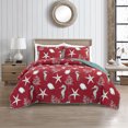 thumbnail image 1 of Videri Home Christmas Style Lightweight Microfiber Quilt Set, Soft & Breathable Bedspread, All Season Use, Machine Washable (Red, Full/Queen), 1 of 6