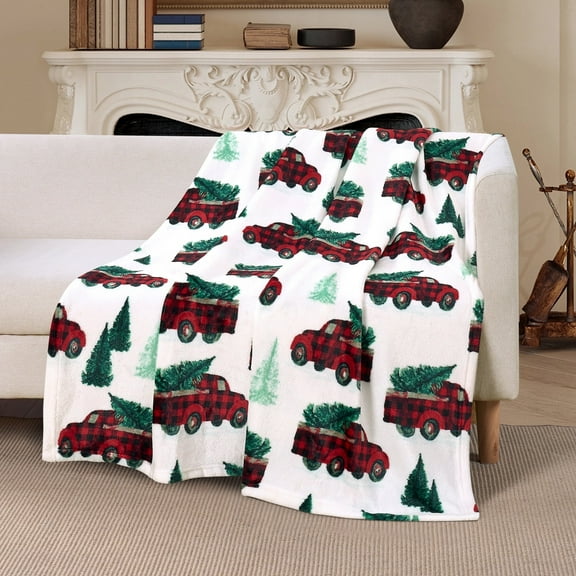 Videri Home Christmas Velvet Plush Throw Blanket – 220GSM Soft Flannel, Holiday Prints, Cozy and Durable, Machine Washable Gift Throw for Bed, Sofa, Travel(50×60in, Multi)
