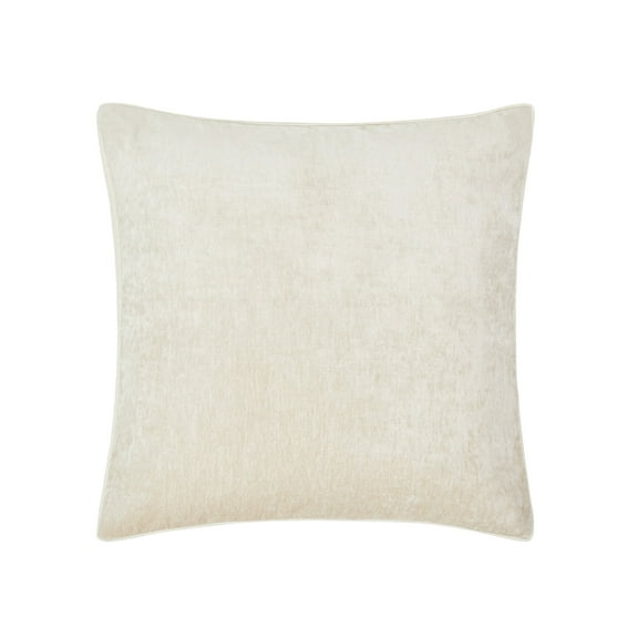 Videri Home 22"x22" Taupe/Ivory Chenille Contrast Gusset Decorative Throw Pillow Covers, Timeless for Bedroom(2 Pack)