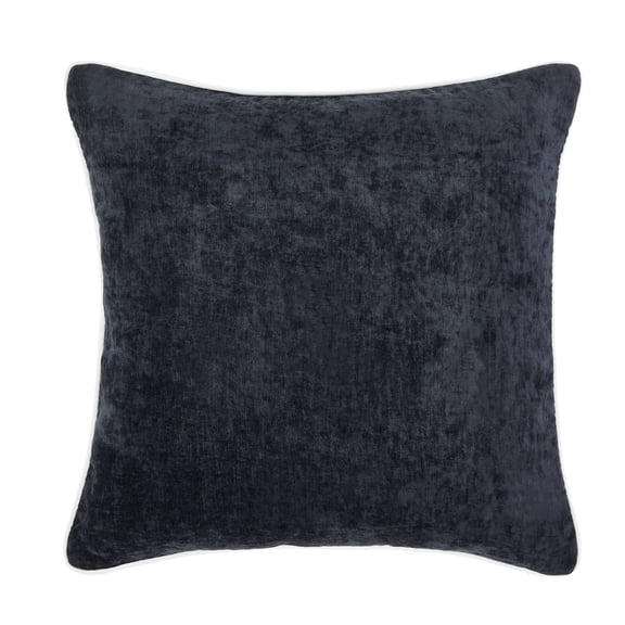 Videri Home 20"x20" Black/White Maya Velvet Contrast Cording Decorative Throw Pillow Covers, Elegant for Living Room(2 Pack)