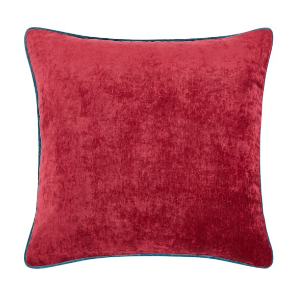 Videri Home 20"x20" Burgundy/Green Maya Velvet Decorative Throw Pillow Covers, Rich Color for Dining Nook(2 Pack)