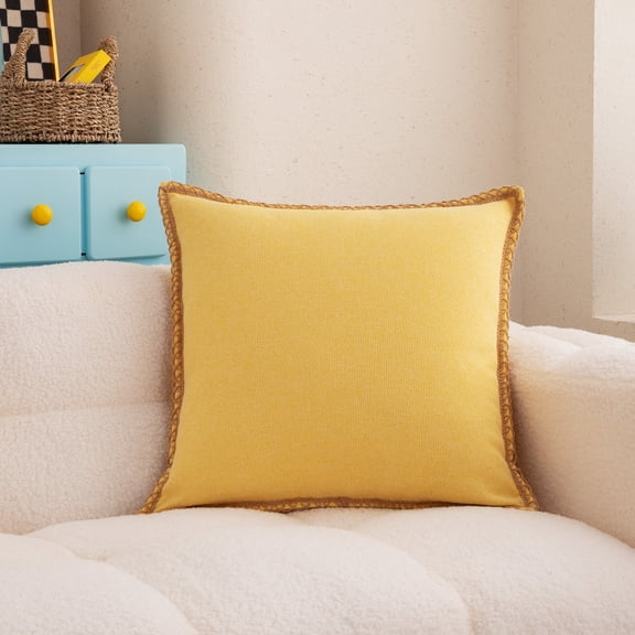 Videri Home 20"x20" Lime Faux Linen Decorative Throw Pillow Covers, Fresh for Patio Furniture(2 Pack)