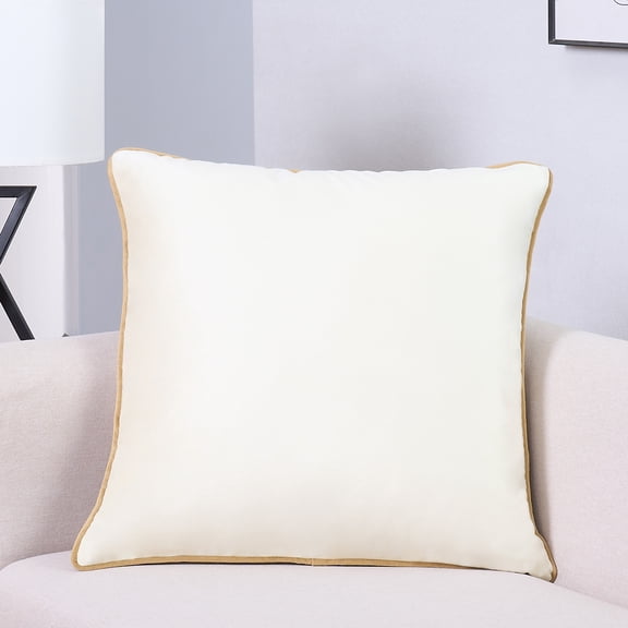 Videri Home 20"x20" Cream/Beige Velvet Decorative Throw Pillow Covers, Neutral for Any Room(2 Pack)