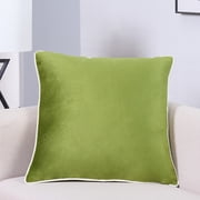 Videri Home 20"x20" Moss Green/Off White Velvet Decorative Throw Pillow Covers, Earthy for Rustic Decor(2 Pack)
