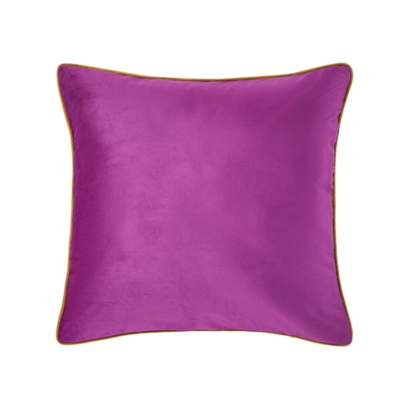 Videri Home 20"x20" Purple/Ochre Velvet Decorative Throw Pillow Covers, Bold for Accent Chair(2 Pack)