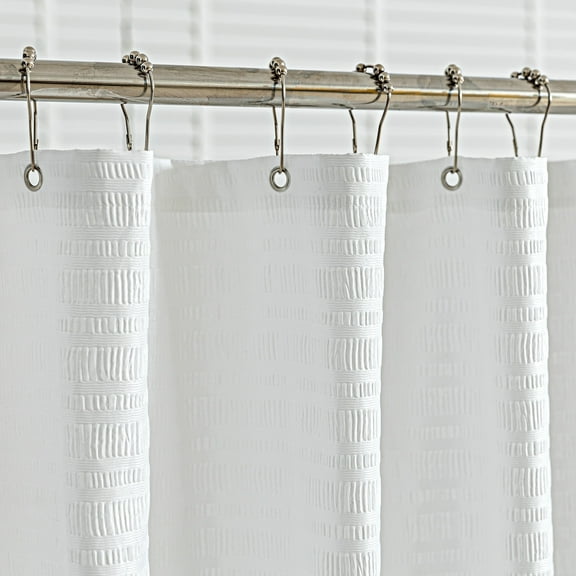 Videri Home Bathroom Shower Curtain, Seersucker, Waterproof, Oeko-Tex Certification, 70"x72"