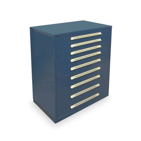 Vidmar Modular 9 Drawer Cabinet, 59 in x 45 in, Steel, Blue RP3546ALDB