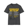thumbnail image 1 of Vidoegrapher Hourly Rate Labor Rates Funny Novelty Unisex Softstyle T-Shirt, 1 of 4