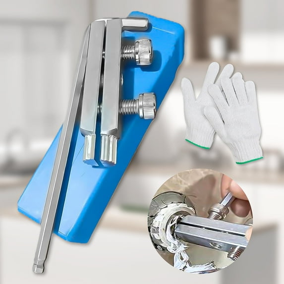 Vidonio Bolt Extractor Kit, Multifunctional Handle Broken Pipe Extractor Tool, Stripped Screw Removal Tool for 1/2" 3/4" Damaged Faucet Water Pipe