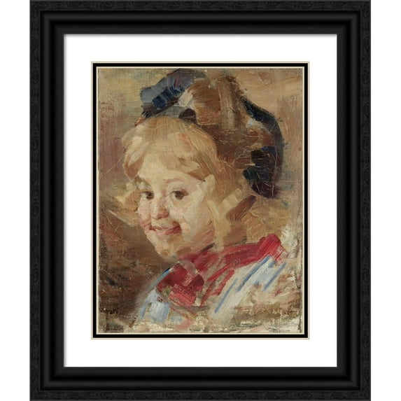 Vidosava Kovačević 19x24 Black Ornate Framed Double Matted Museum Art Print Titled: Head of a Girl