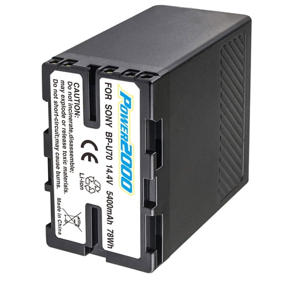 Power2000 78Wh 14.4V 5400mAh Lithium-Ion Replacement Battery for Sony BP-U70