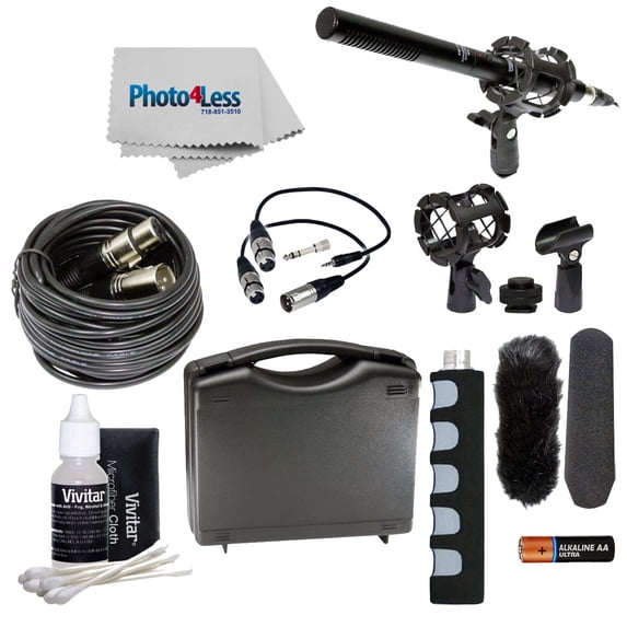Vidpro XM-55 11" Condenser Shotgun Video & Broadcast Microphone Kit 16 Piece Set