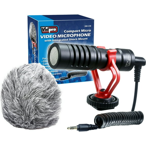 Vidpro XM-cm Compact Micro Video Microphone with Integrated Shock Mount
