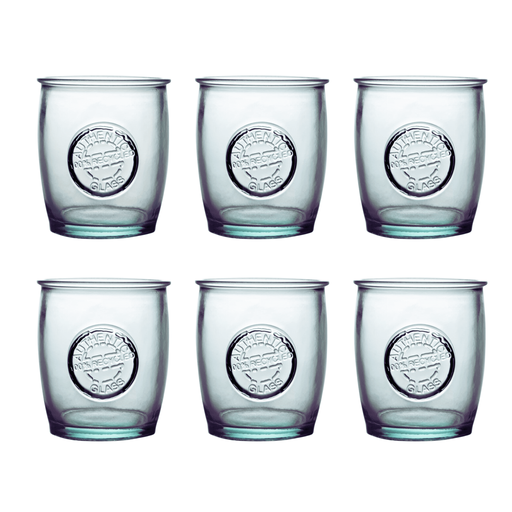 Set of 6 Clear Recycled Glass 13.5oz Juice Glasses