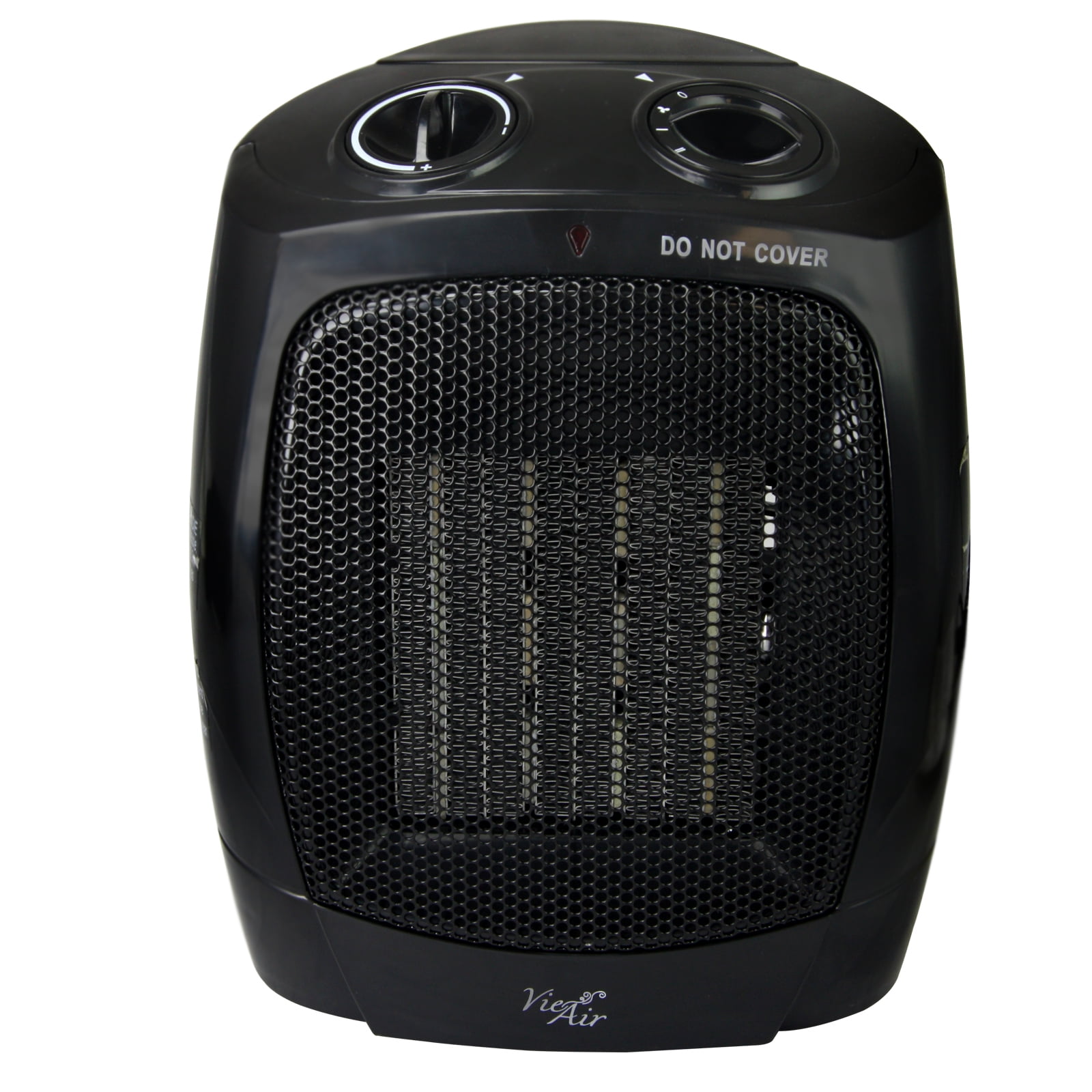 Black Compact Ceramic Electric Heater with Adjustable Thermostat