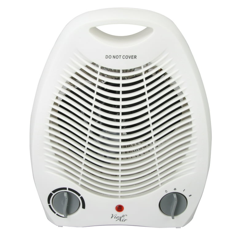 Vie Air 1500W Portable 2-Settings White Office Fan Heater with