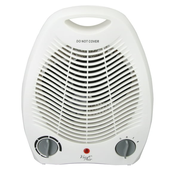 Vie Air 1500W Portable 2-Settings White Office Fan Heater with Adjustable Thermostat