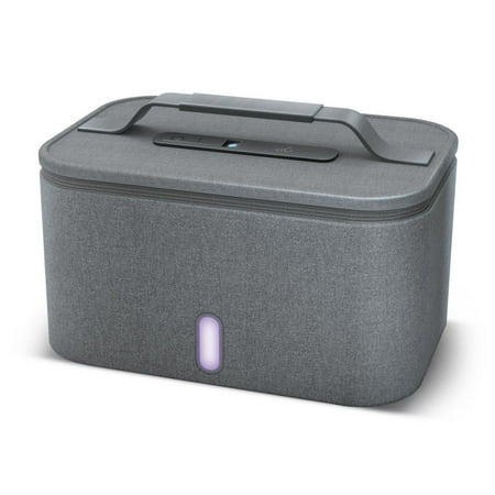 Vie Oli UV-C Portable Sanitizer Collapsible Home Bag Kills 99.9% Bacteria, Gray