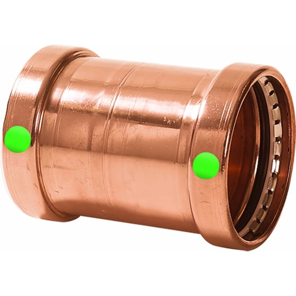 Viega 20743 ProPress Zero Lead Copper XL-C Coupling Without Stop 2-1/2-Inch P x P, 1-Pack