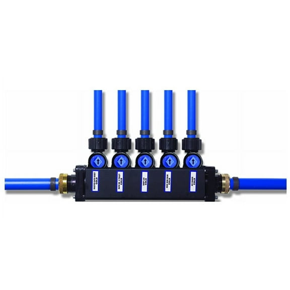 Viega 50063 PureFlow Zero Lead Minibloc-Poly Alloy PEX Crimp 1/2-Inch to 6 No. of Outlets