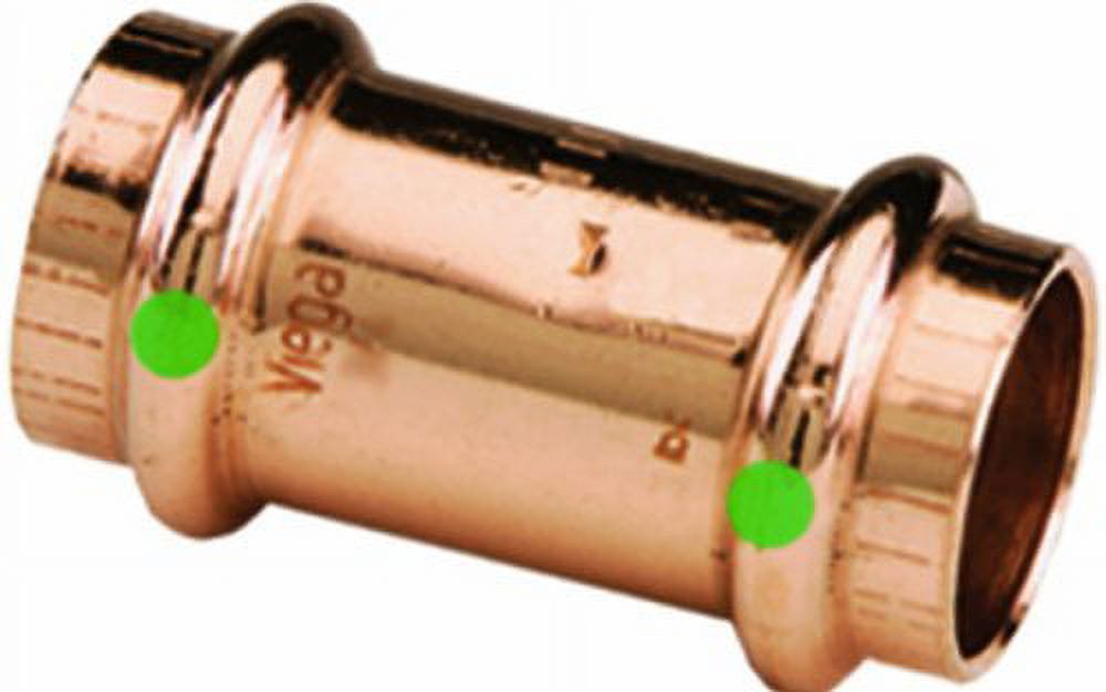 Viega 78052 ProPress Zero Lead Copper Coupling with Stop 3/4-Inch P x P - image 1 of 1