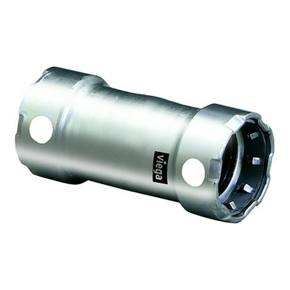 Viega MegaPress 1-1/2" Stainless Steel 304 Coupling w/o Stop - Double... [95325]