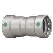 Viega MegaPress 1/2 Press Coupling with Stop in Carbon Steel, Zinc-Nickel Coating - 25000