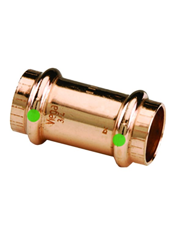 ProPress 3/4" Copper Coupling w/Stop - Double Press Connection - Smart Connect Technology