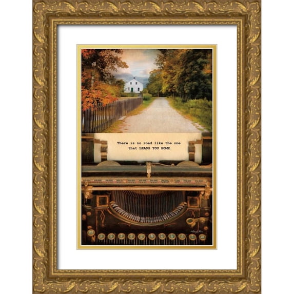 Vieira, Robin-Lee 11x14 Gold Ornate Wood Framed with Double Matting Museum Art Print Titled - There is No Road