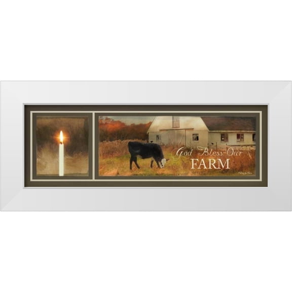 Vieira, Robin-Lee 14x7 White Modern Wood Framed Museum Art Print Titled - God Bless Our Farm