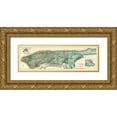 thumbnail image 1 of Viele, Egbert 14x7 Gold Ornate Wood Framed with Double Matting Museum Art Print Titled - Sanitary and Topographical Map of the City and Island of New York, 1865, 1 of 4