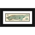 thumbnail image 1 of Viele, Egbert 18x8 Black Ornate Wood Framed with Double Matting Museum Art Print Titled - Sanitary and Topographical Map of the City and Island of New York, 1865, 1 of 4