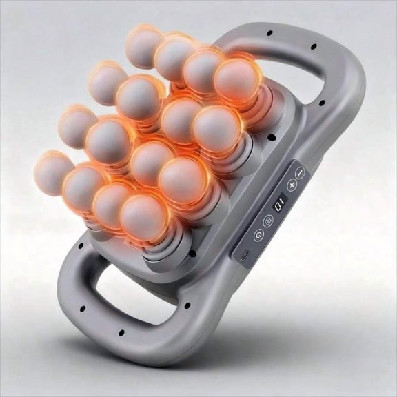 Vielspu 16-Headed Multifunctional Foam Roller, 9 Levels Of Intensity Adjustment Plus Ultra-Long Battery Life, Stimulate Vitality Exercise Fitness Office Essential, Ideal Gift For 10 Major Festivals
