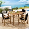 thumbnail image 1 of Vienna 5-Piece Dining Set with Armchairs in Natural Black, 1 of 10