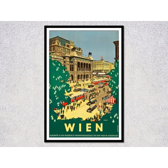 Vienna Architecture Travel Poster, Unframed Paper Poster 8x10in