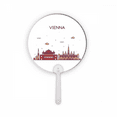 thumbnail image 1 of Vienna Austria Flat Landmark Pattern Plastic Round Handheld Fan Decorations Craft, 1 of 2