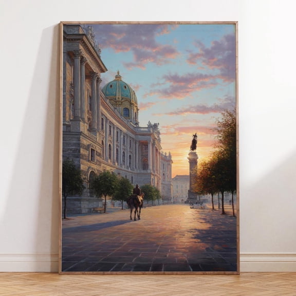 Vienna Austria Historic Sunset Architecture Print, Unframed Paper Print Size 12x18