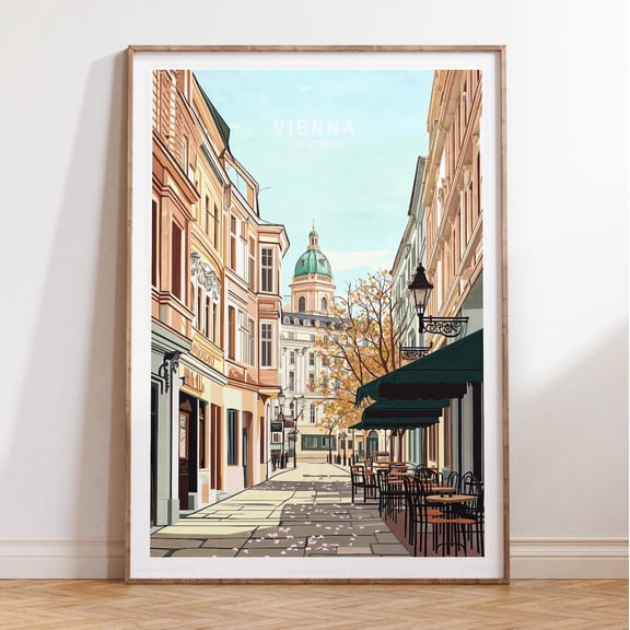 Vienna Austria Traditional European Cityscape Print, Unframed Canvas Size 12x18