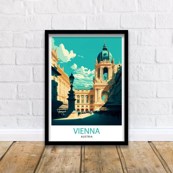 Vienna Austria Travel Poster Print, City Architecture Wall Art, Poster Only