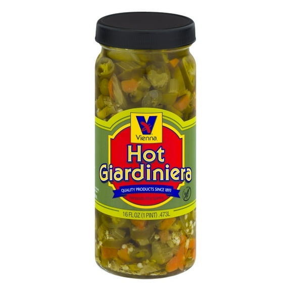 Vienna Beef, Hot Giardiniera, 16 oz, Jarred Vegetables, Shelf-Stable