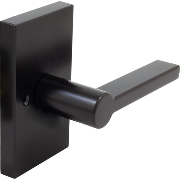 Stone Harbor Hardware Vienna Door Lever with Rectangular Rosette, Dummy (Non-Turning) Function, Matte Black