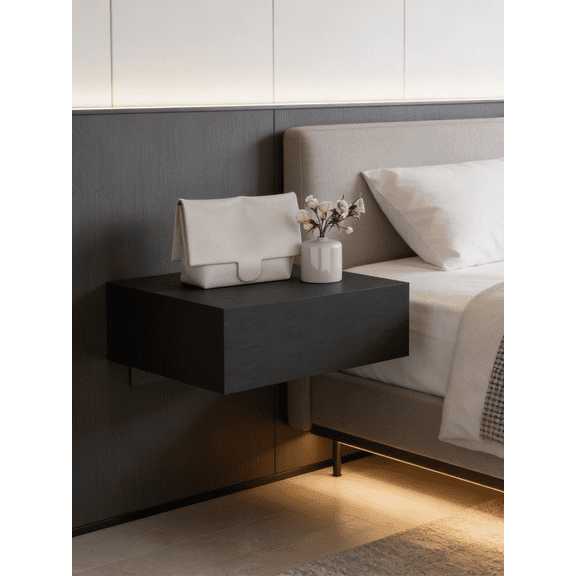 Vienna Floating Nightstand, Sleek Wall-Mounted Design with Spacious Drawer Storage