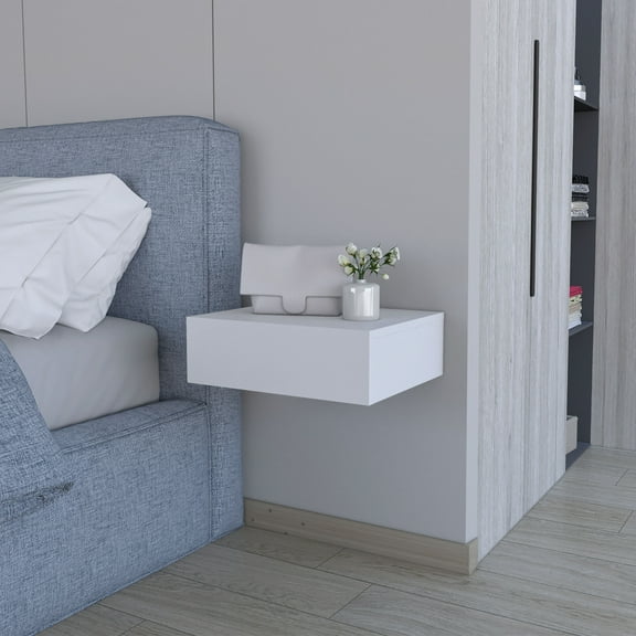 Vienna Floating Nightstand, Sleek Wall-Mounted Design with Spacious Drawer Storage