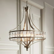 Vienna Full Spectrum Soft Silver Chandelier 24 Wide Crystal Glass 4-Light Fixture for Dining Room House Kitchen Bedroom